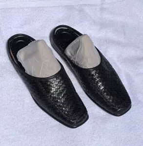 St Johns Bay Darcy Pantoletten Schuhe Basket Weave Damen 7,5 schwarz Leder - Bild 1 von 9