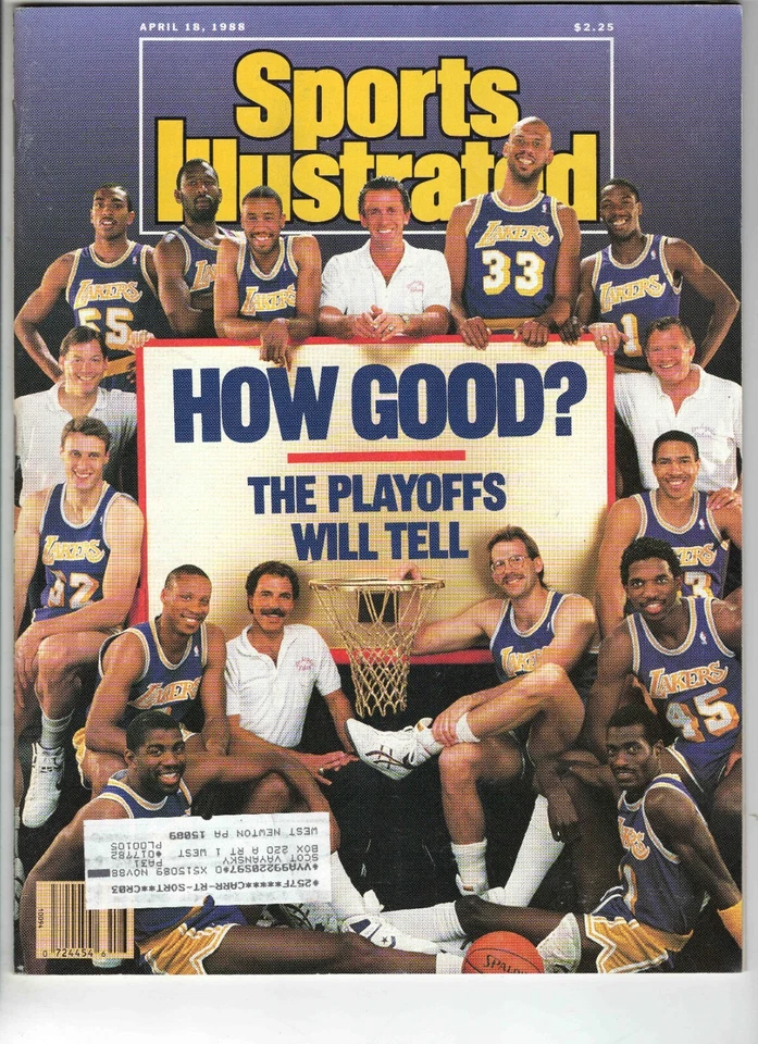 19 de abril 1988 revista Sports Illustrated LA Lakers Magic Johnson Kareem Riley Foto 1 de 1