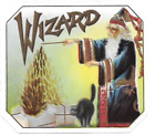 Wizard Cigar Label, Vintage, With Black Cat, Dragon Robe, Wizard Waving Wand