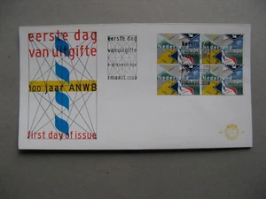 NETHERLANDS, cover FDC 1983, block of 4 ANWB road service, car Renault 4 bicycle - Picture 1 of 1