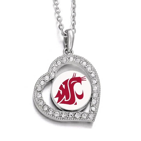 Washington State Cougars Women Sterling Silver Link Chain Necklace D19WBG Cover