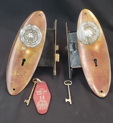 2 Conjuntos de Fechaduras Mortice com Chaves do Hotel Dixie Lee em Belmar NJ GA131 - Imagem 1 de 4