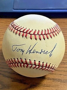 TOMMY HENRICH 4 SIGNED AUTOGRAPHED OAL BASEBALL! Yankees! - Picture 1 of 2