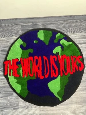 "The World Is Yours" Handtufted Rug | Custom Area Rug | Best Gift for All - Image 1 of 4