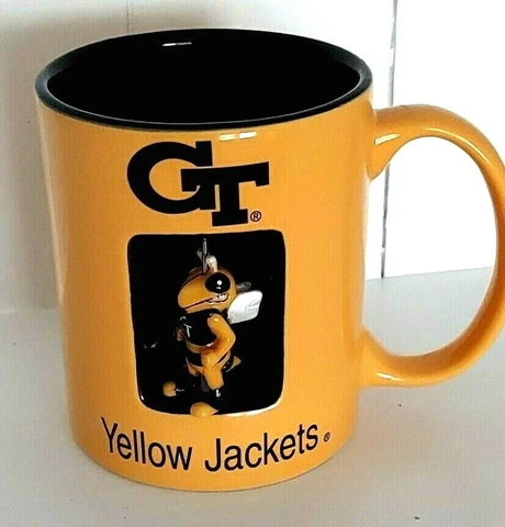 Georgia Tech Yellow Jackets Cup Coffee Ceramic Mug Spinner Bee 3D Logo New Cover