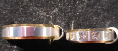 18-karat gold-plated titanium steel couples rings - Image 1 of 2