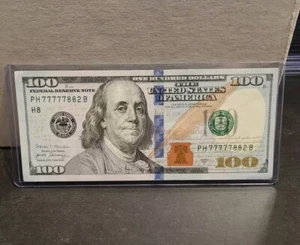 Collectible Lucky 100 Dollars Bill Repeater 77777882 Fancy Serial Number Lucky! - Picture 1 of 6