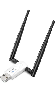 Techkey USB 3.0 WiFi Adapter AC1300Mbps 2.4G/5G Dual Band High Gain Antennas for - Image 1 of 4