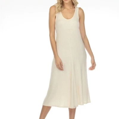 Calme by Johnny Was Throw-On Racerback Cozy Midi Dress Boho Chic NEW SZ med - Image 1 of 4