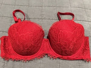 Victoria’s Secret Dream Angels Bra 34D 34 D Red Lined Demi Sexy VS EUC  - Picture 1 of 5