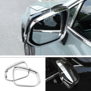 For 2019 2020 Toyota RAV4 ABS Chrome Car Side Mirror Rain Eyebrow Cover Trim 2P - Picture 1 of 7