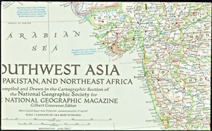 1952-6 National Geographic Map SW SOUTHWEST ASIA India Pakistan Tibet June (561) - Picture 1 of 2