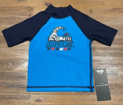 Colete masculino tamanho 2 QUIKSILVER azul erupção cutânea UPF 50+ NOVO 9927 - Imagem 1 de 2