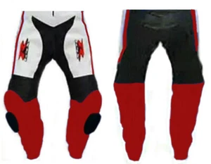 SUZUKI GSXR Motorcycle Biker Leather Trouser Racing Motorbike Leather Pants CE - Picture 1 of 2