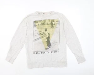 H&M Boys Grey Cotton Basic T-Shirt Size 11-12 Years Crew Neck - Picture 1 of 10