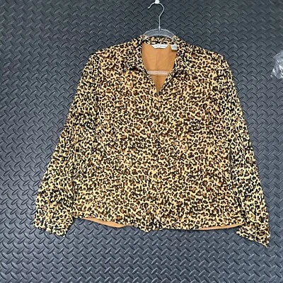 Chaqueta De Colección Laura Ashley Estampado Leopardo 100% Seda Botón Luz Para Mujer Talla 10 Foto 1 de 4