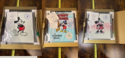 (3) 迪士尼米老鼠精工挂钟 ~ 米妮老鼠 ~ 蒸汽船 ~ 复古 — 第 1/4 张图片