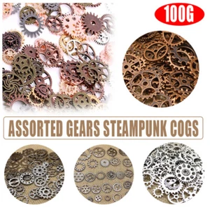100g Assorted Gears Steampunk Cogs Gears Pendants Clock Wheels Gear Mix DIY Craf - Picture 1 of 12