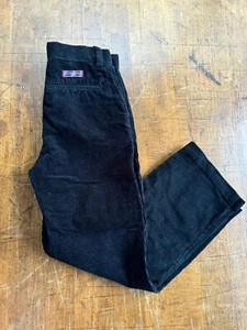 Chaps Boys Corduroy Pants Size 7 Black Flat Front Pockets Adjustable Flex Waist - Picture 1 of 7