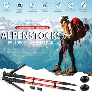 Nordic Walking Poles 2pcs Aluminium Hiking Poles Telescopic Anti Shock Trekking Pole - Picture 1 of 30