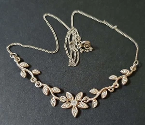 VINTAGE ART DECO STERLING SILVER PASTE NECKLACE - Picture 1 of 8