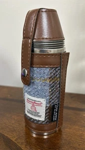 Glen Appin Of Scotland Harris Tweed Jagdflasche 8oz mit 4 Tassen blau - Bild 1 von 6