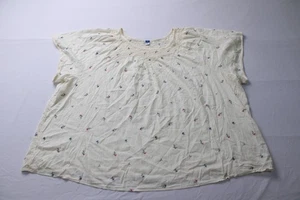 Old Navy Women's Plus Smocked Embroidered Cutwork Swing Blouse AC2 Cream Size 4X - Picture 1 of 4