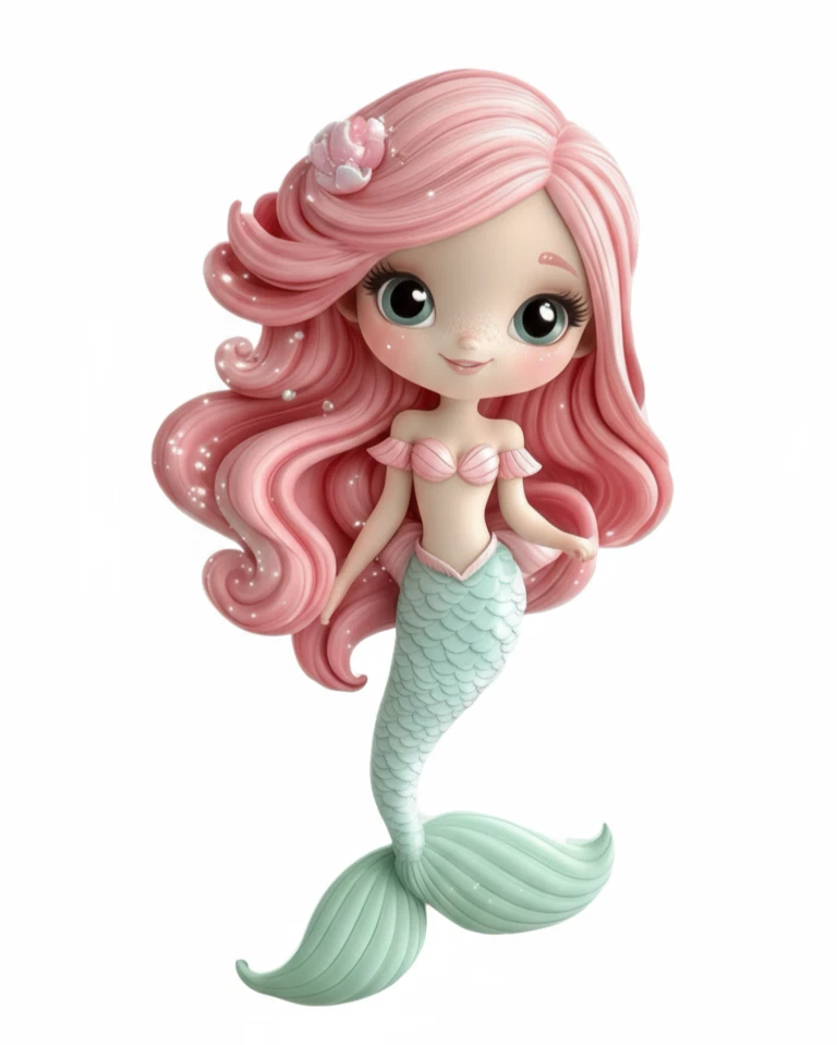 Die Meerjungfrau Essbar Meer Tortenaufleger Torte  Geburtstag Zuckermasse + TEXT - Bild 1 von 4