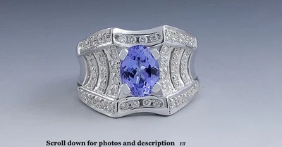 Gorgeous 1.44ct Tanzanite Diamond 18k White Gold Ring - Image 1 of 4