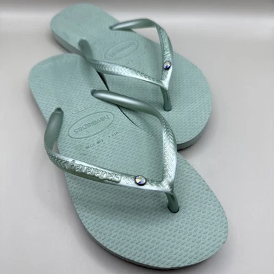 Chanclas Havaianas delgadas de cristal para mujer talla 6 EU 37/38 verde espuma de mar sandalias Foto 1 de 4