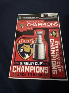 Florida Panthers 2025 Stanley Cup Champions 3 Pack Decal Set 4x4 NHL - Picture 1 of 1