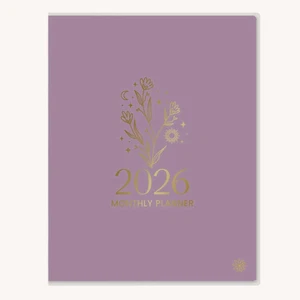 bloom daily planners 2026 Monthly Planner, 9" x 12", Gold Floral Stamp - Bild 1 von 14