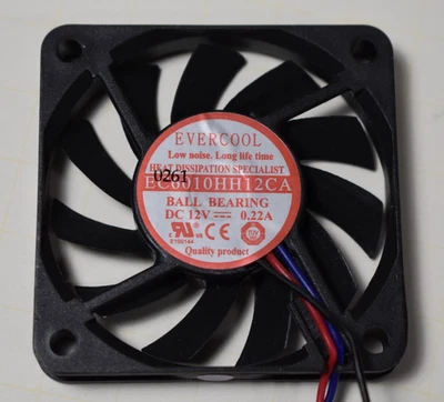 Evercool 60mm x 10mm EC6010HH12CA Computer Case Ball Bearing Fan 3-Pin - Image 1 of 2