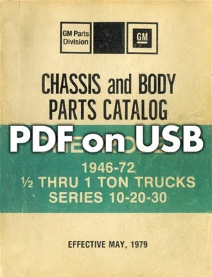 1967-1972 Chevy Truck Master Parts Book Su USB Pickup Suburban Blazer Van Panel - Immagine 1 di 3