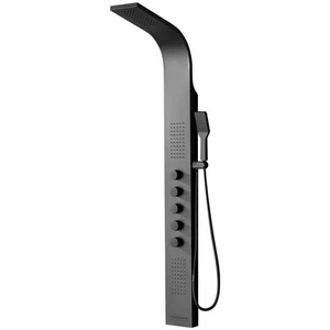 BWE 2-Jet Modern Shower Panel Tower System with Rainfall Shower Head Black - Picture 1 of 8
