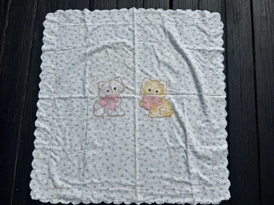 Aplique manta bebé gato gatito vintage parte delantera trasera  Foto 1 de 4