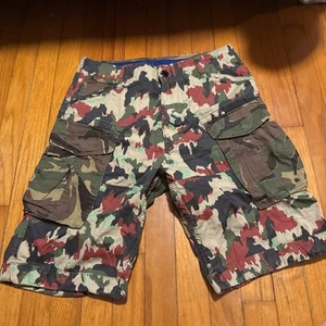 G-Star raw original denim Men's Cargo Shorts camouflage size 28 euc - Picture 1 of 8