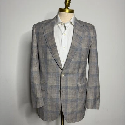 1980s Kingsridge Vtg Custom Fabric Mens Plaid Sport Coat Blazer Jacket 36R - Image 1 of 4