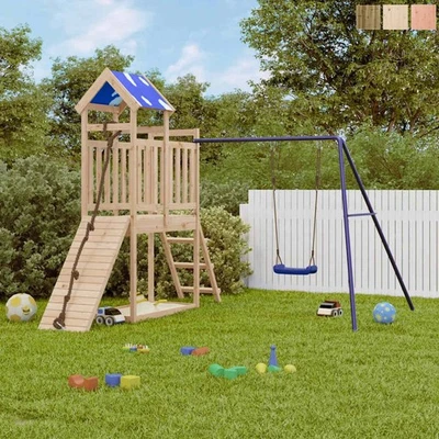 Spielturm Klettergerüst mit Kletterwand Seil Schaukel Leiter Spielplatz Spielhau - Bild 1 von 4