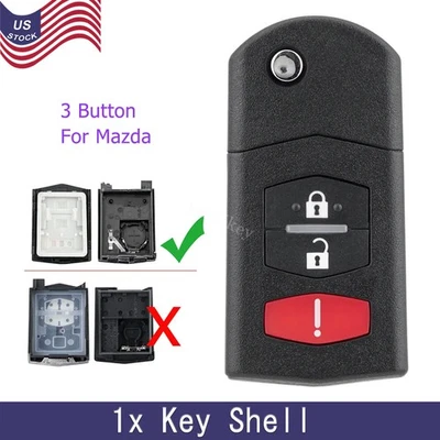 For 2006 2007 2008 2009 2010 2011 2012 Mazda 5 Remote Key Fob Uncut Shell Case - Image 1 of 4