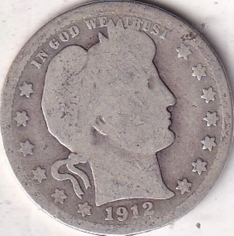 1912 SILVER Barber Quarter #262 - AG - BEAUTIFUL COLOR - BEAUTIFUL COIN Cover
