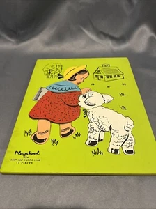  VTG Playskool Mary had a little Lamb USA Kids Children Wooden Puzzle. MAH - Picture 1 of 2