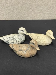Trio of Duck Figurines w/ Mt. St. Helens' Ash Shapes of Clay Stan - Picture 1 of 18
