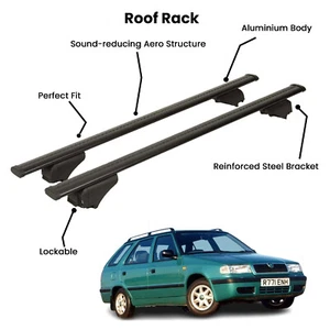 2 Pcs Black Cross Bars for SKODA FELICIA SW 1996-2001 - Picture 1 of 9