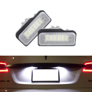 2x White Led Canbus License Number Plate Lights Lamp For Tesla Model S 2012-2016