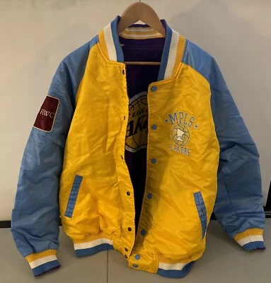 VTG NBA Hardwood Classics MPLS Lakers G-III Satin Reversible Jacket 2X - Image 1 of 4