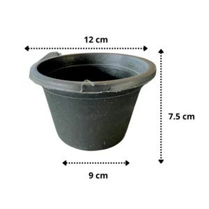 10 Sets Of High Quality Strong Plastic Black Flower Pots Brand-new - Picture 1 of 5
