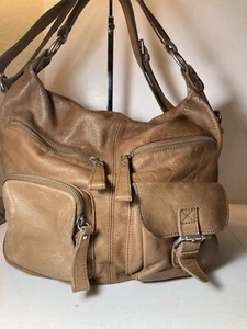 Vintage LK Berlin Hobo Handtasche braun kieselfarben abgenutzt Leder - Bild 1 von 15