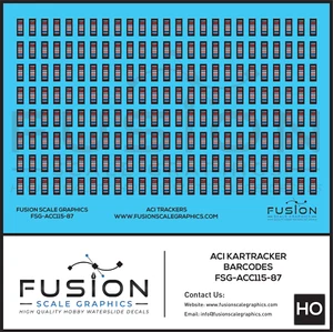 HO Scale ACI KarTrack Barcodes System Decal Set - Picture 1 of 1