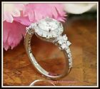 2.88Ct Round Lab-Created Diamond Halo Engagement Wedding Ring 14K White Gold Fn